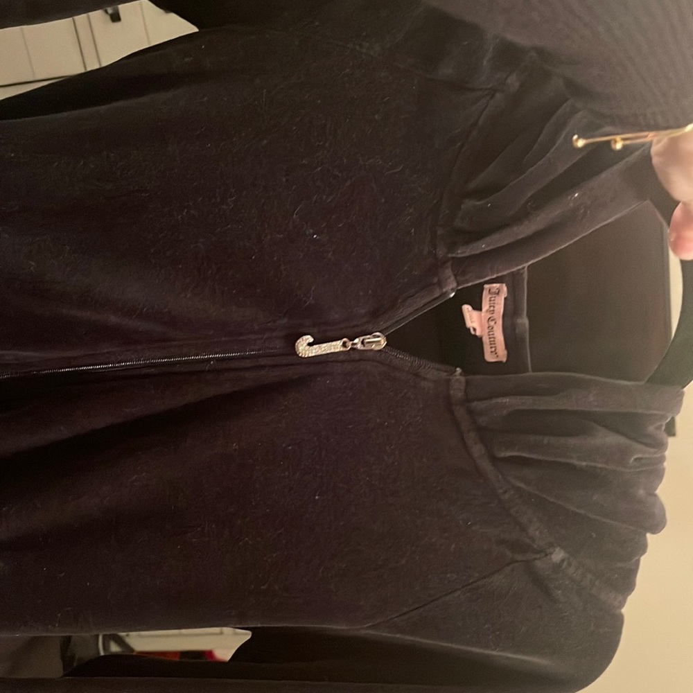 Juicy Couture black velvet hoodie size small